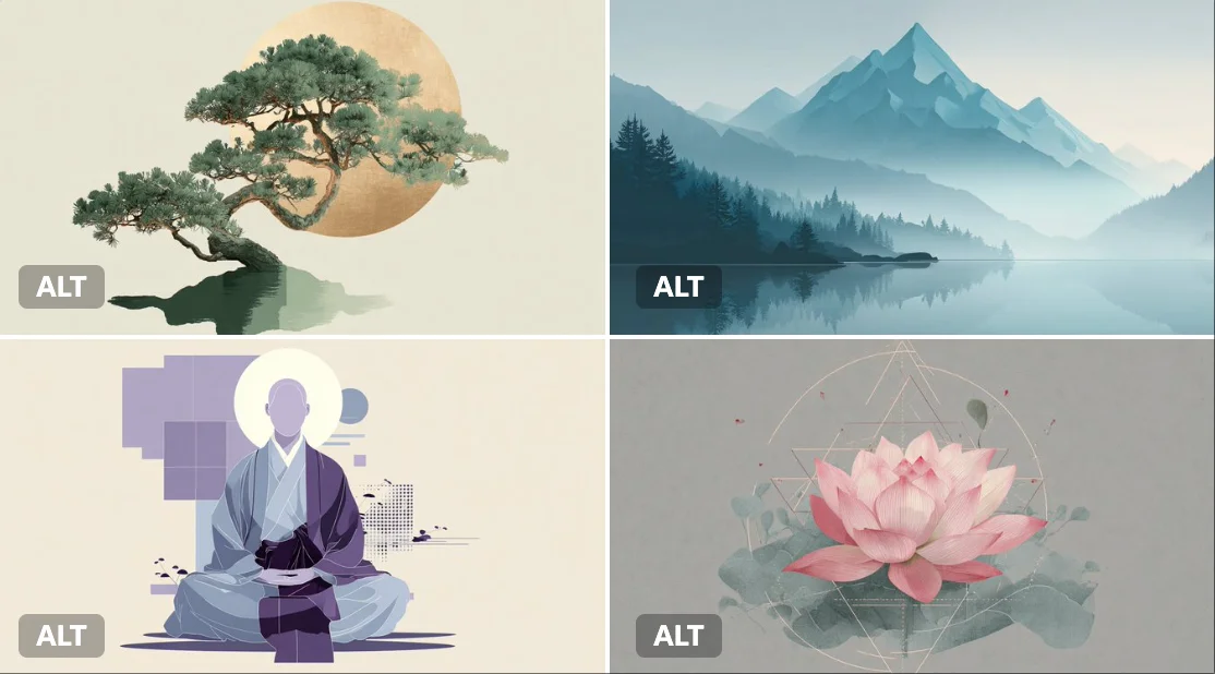 Ilustración geométrica zen