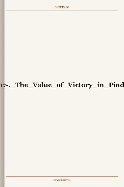 BOEKE, H-2007-, The Value of Victory in Pindar s Odes