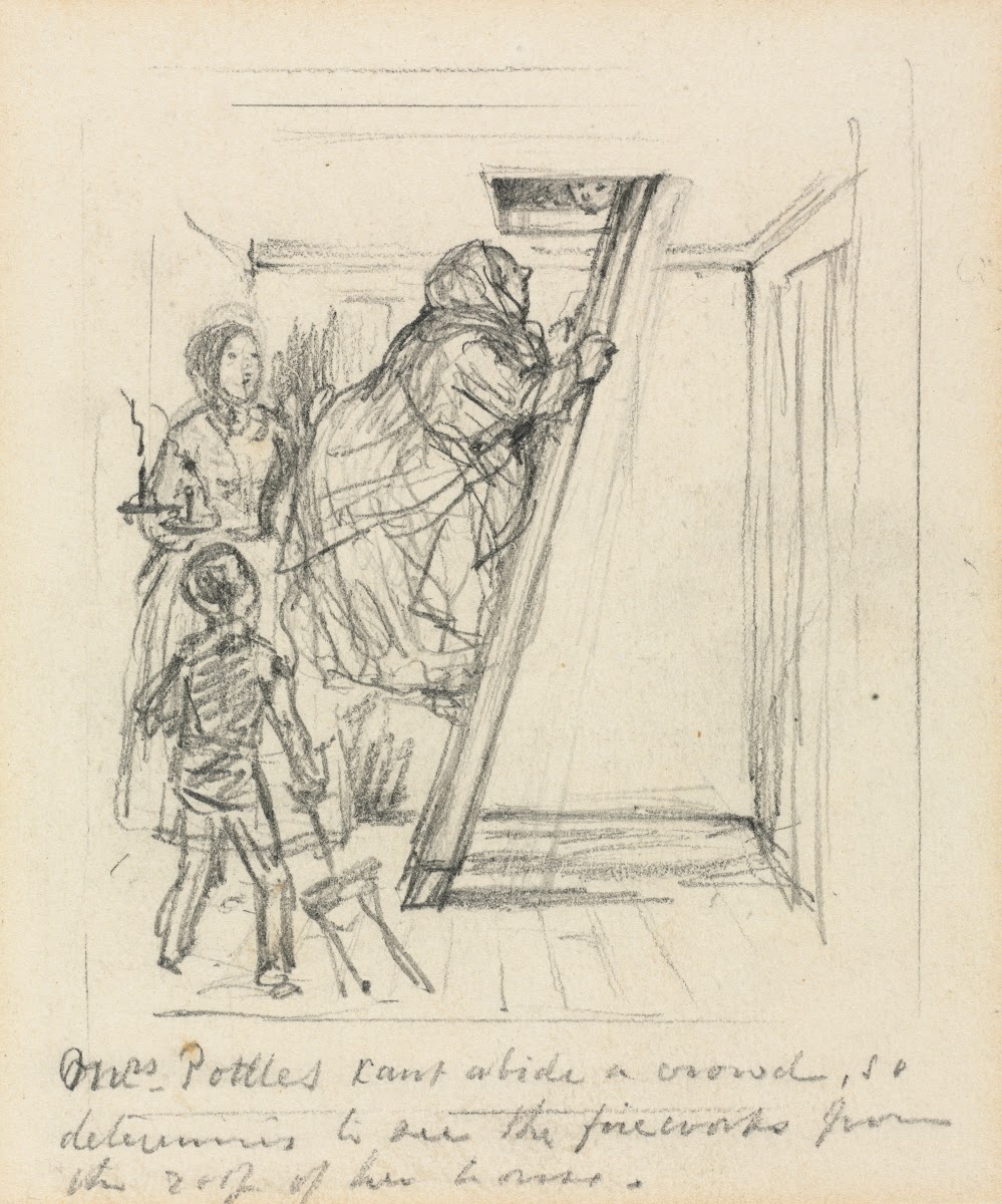 Sketch for Mrs Pottles Cant Abide a Crowd 1856