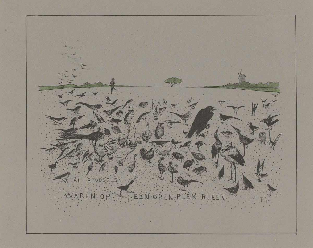 Alle vogels waren op een open plek bijeen 1892