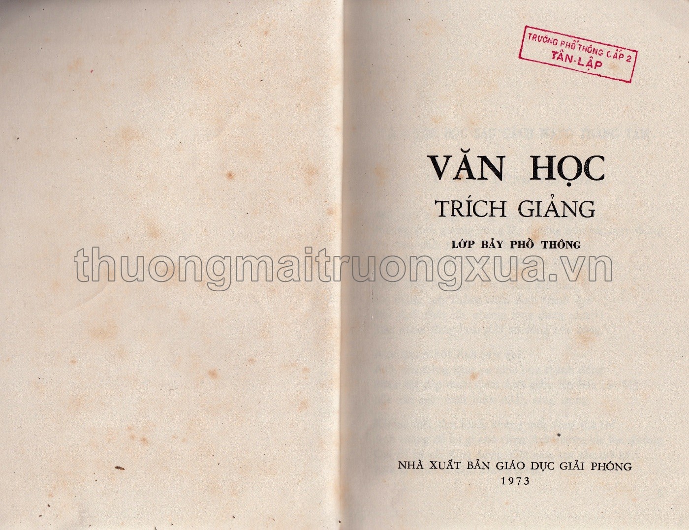Văn học trích giảng lớp 7 phổ thông (1973) - Trang 1