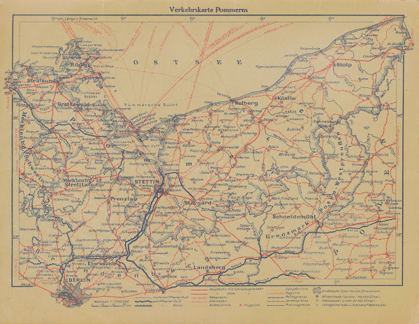 Verkehrskarte Pommerns 1926