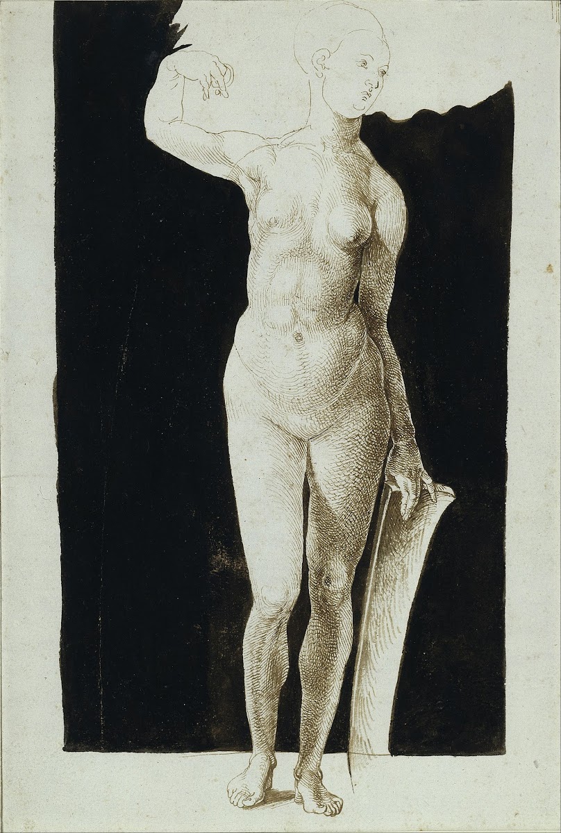 Proportion study of female nude with a shield 1500