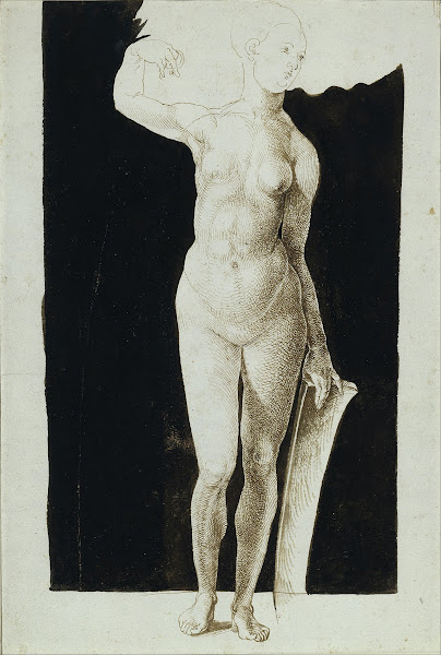 Proportion study of female nude with a shield 1500