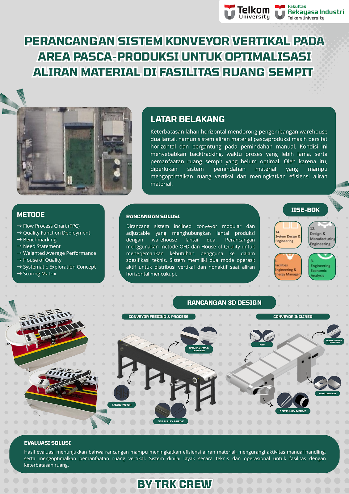 Perancangan Sistem Konveyor Vertikal pada Area Pasca Produksi untuk Optimalisasi Aliran Material di Fasilitas Ruang Sempit
