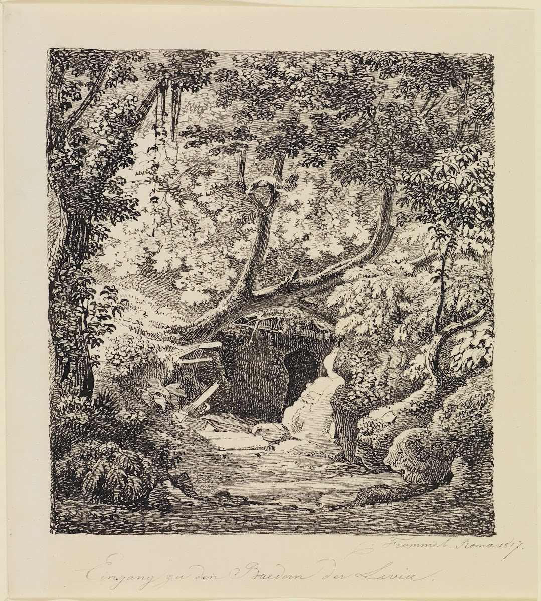 Eingang zu den Bädern der Livia 1817
