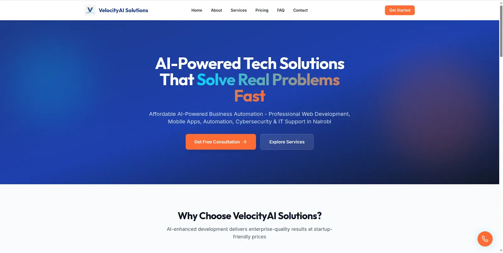 Website cost Kenya 2026 - VelocityAI Solutions web development Nairobi