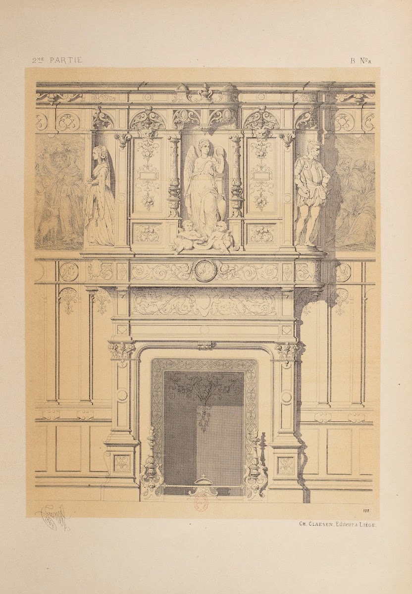 Cheminée fragments historiques de la renaissance 1866