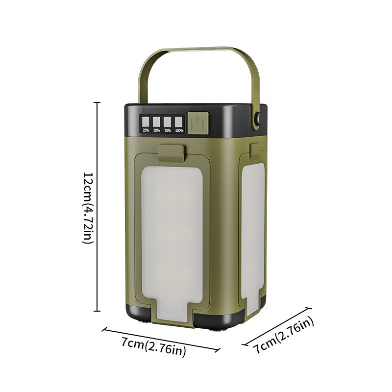 LED camping lamp with solar charging, foldable