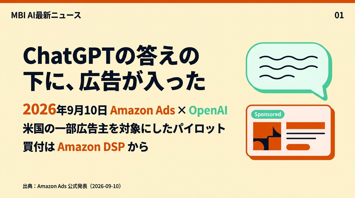 ChatGPTの答えの下に、広告が入った