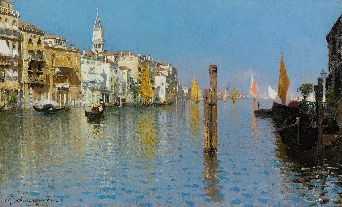 View Across The Grand Canal From Dorsoduro With The Bell Tower Of San Marco 1880