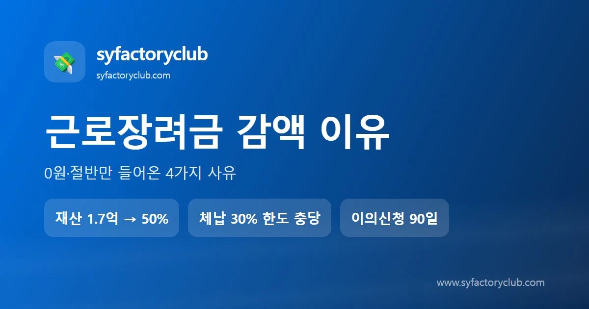 근로장려금 감액 이유와 결정 통지서 읽는 법 안내 이미지