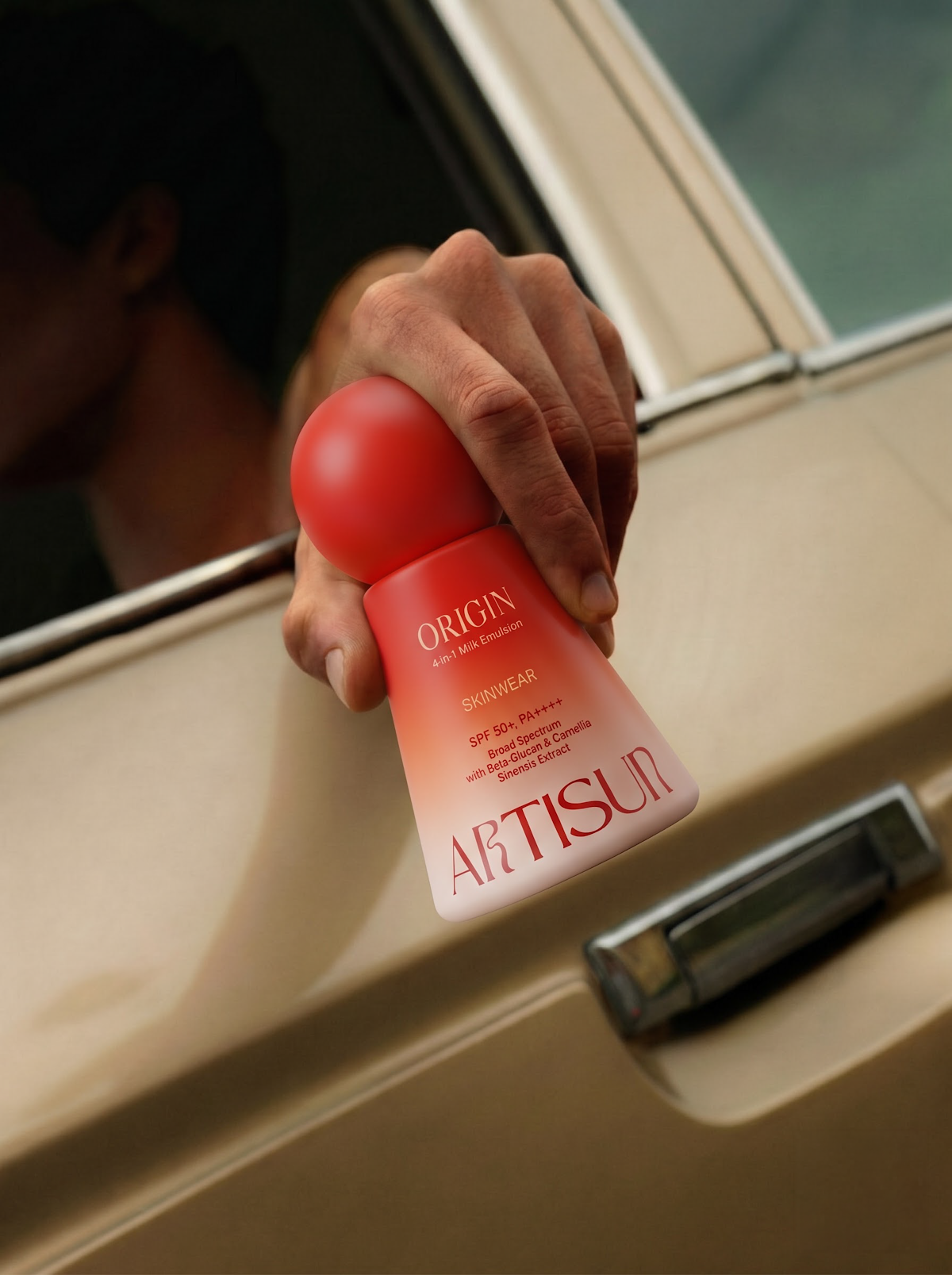 Artisun Origin SPF 50+ PA++++ sunscreen, worn daily to help prevent new UV-driven pigmentation