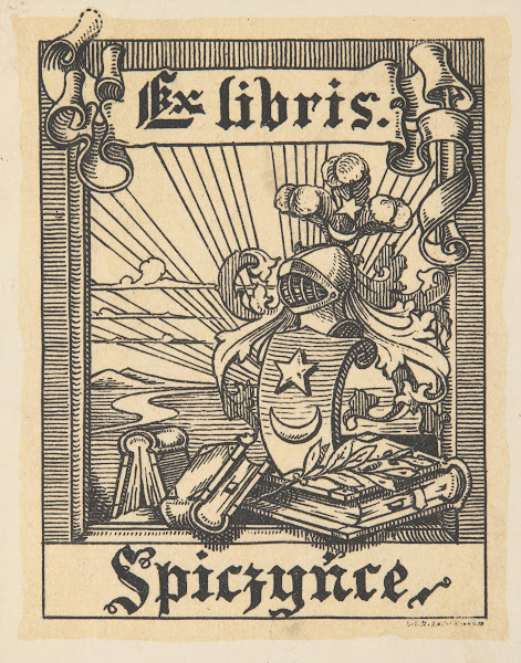 Ekslibris biblioteki Teresy i Henryka Tyszkiewiczów w Spiczyńcach 1900