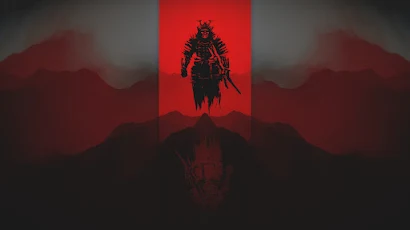 Samurai, Abstract, Red, Digital Art 4K Wallpaper Background