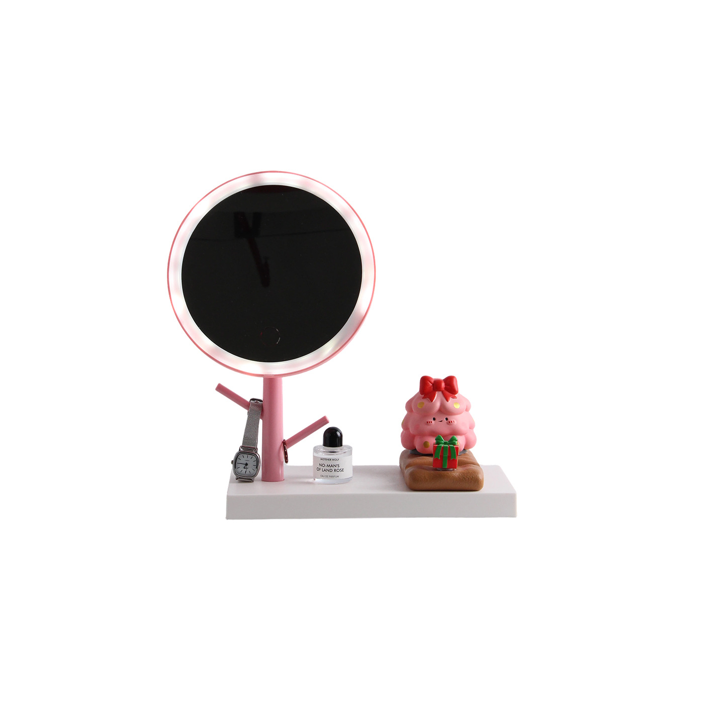 Christmas Tree Phone Stand with Makeup Mirror