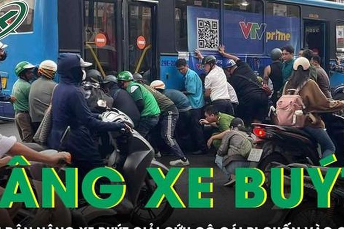 Khoảnh khắc người dân hợp sức nâng xe buýt giải cứu cô gái bị cuốn vào gầm xe - Báo Sức Khỏe &amp; Đời Sống