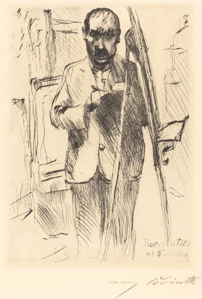 Self Portrait with Easel 1918