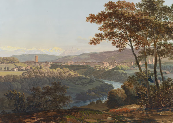 Ansicht der Stadt Bern und der Alpen