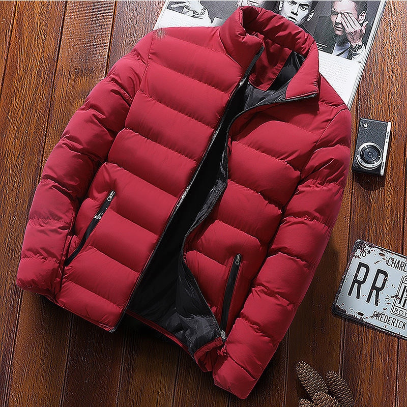 Men's padded jacket, stand-up collar, insulated, for sports