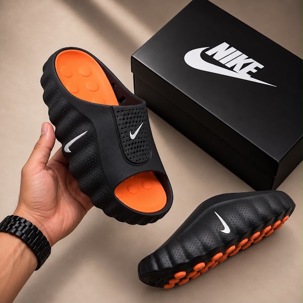 Nike Calm Slide Negro Naranja