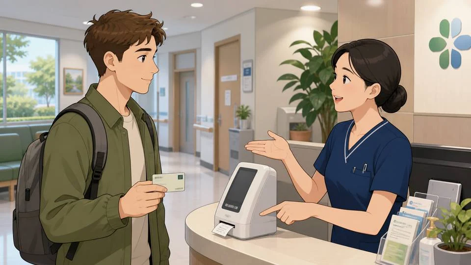 Korean Clinic Phrases: Explain a Sore Throat conversation