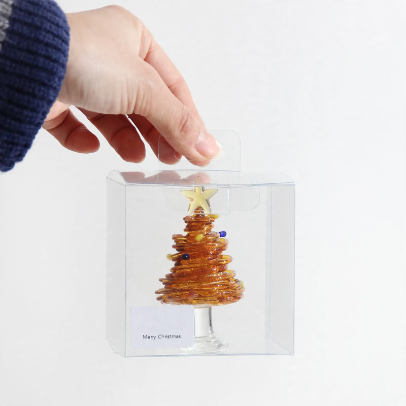 Glass Christmas tree, 8.5 cm, handmade decoration