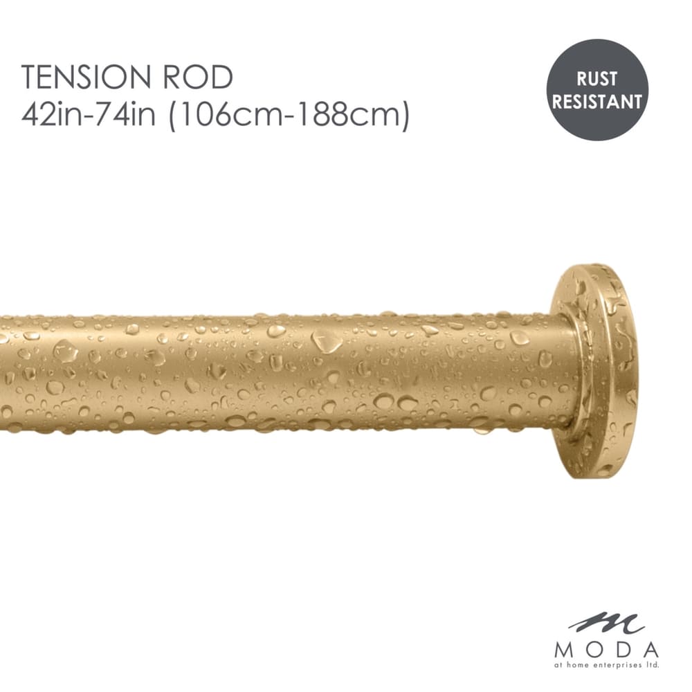 Cortinero de tensión para baño Moda™ Draper de 1.06 m a 1.88 m color dorado