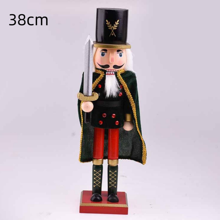 Nussknacker-Figur aus Holz mit Umhang, 38 cm