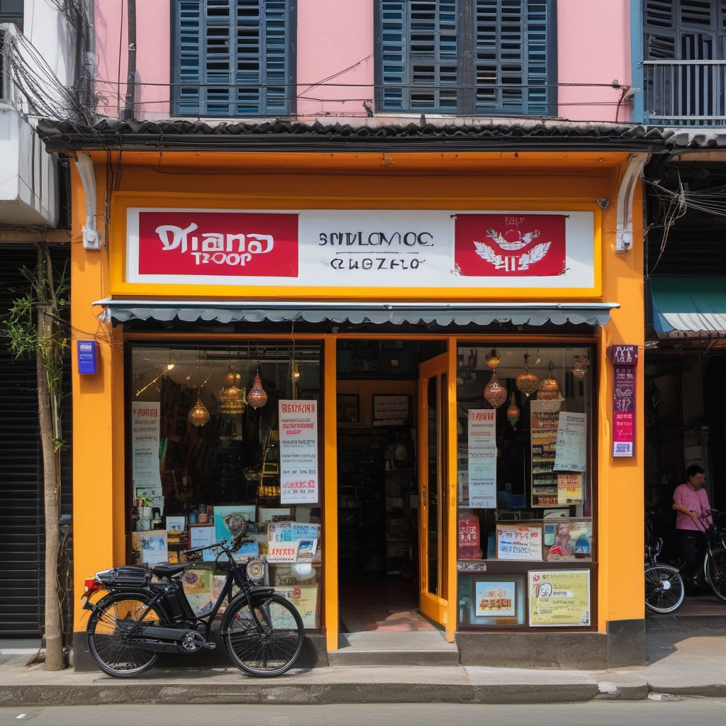 Hình minh họa: Khung cảnh cửa hàng và quy trình kinh doanh