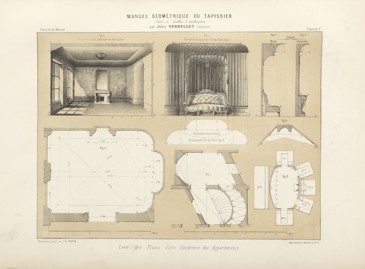Levé des plans lintérieur des appartements 1859