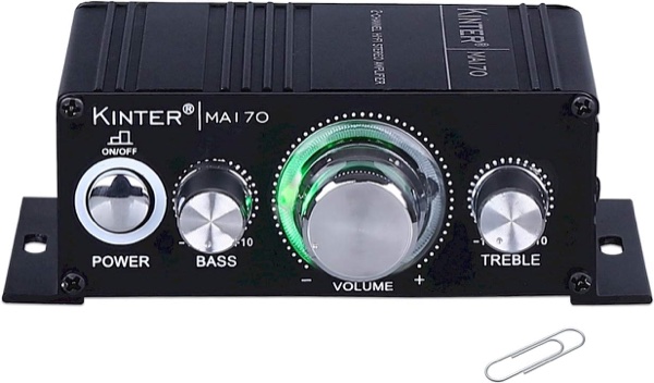 Kinter MA-170 Mini Amplificador de Audio de 2 Canales de Aluminio