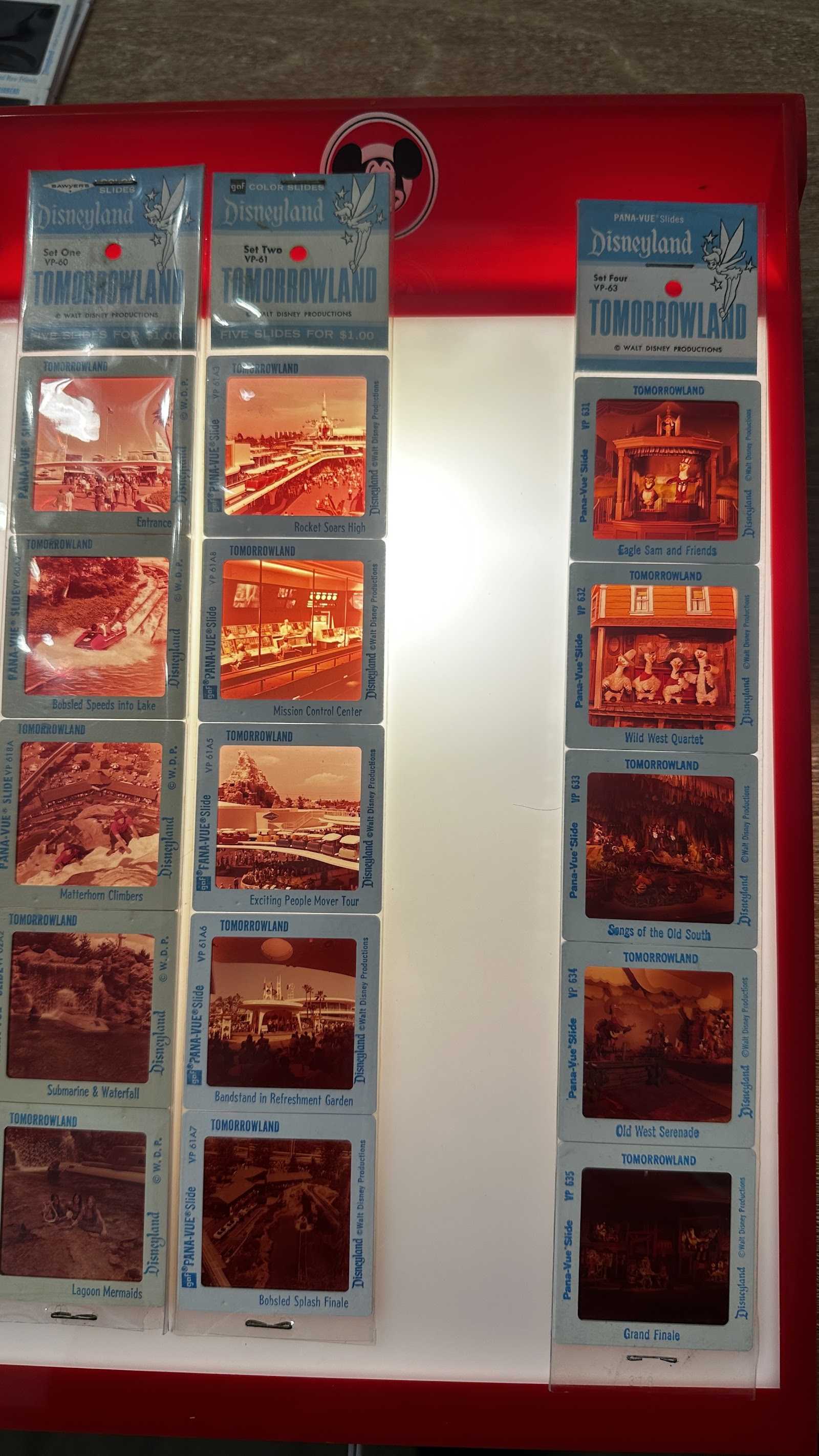 GAF Pana-Vue 35mm slide set for Disneyland Autopia attraction, Tomorrowland, vintage packaging