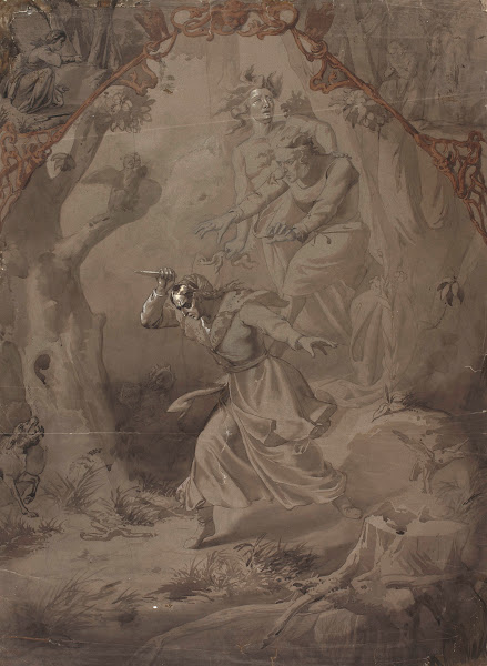 A wife slays her husband illustration to Adam Mickiewiczs ballad The Lilies 1856