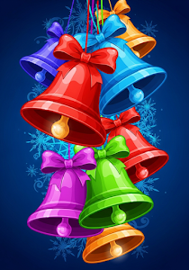 Glossy Cartoon Christmas Bells Pattern