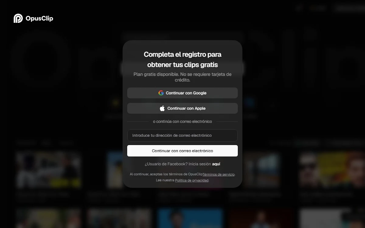 Captura de OpusClip Captions