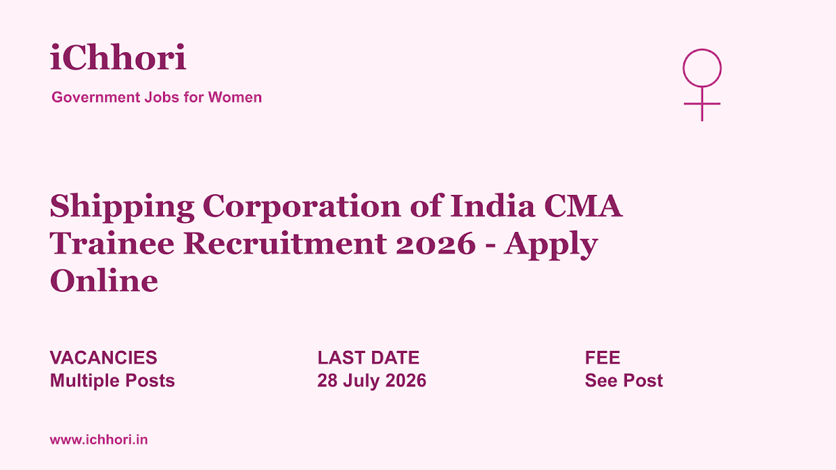 Shipping Corporation of India CMA Trainee Recruitment 2026 - Apply Online - iChhori
