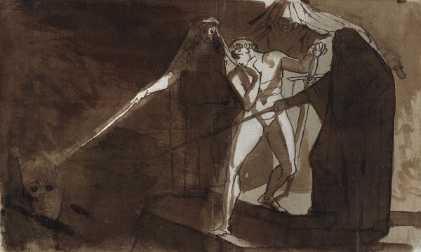 Macbeth and the Three Witches Illustration for Shakespeares Macbeth IV1 1773