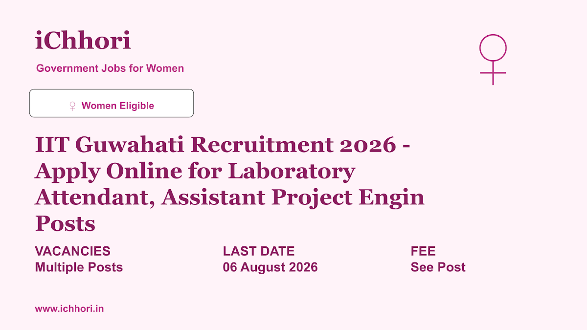 IIT Guwahati Recruitment 2026 - Apply Online for Laboratory Attendant, Assistant Project Engin Posts - iChhori