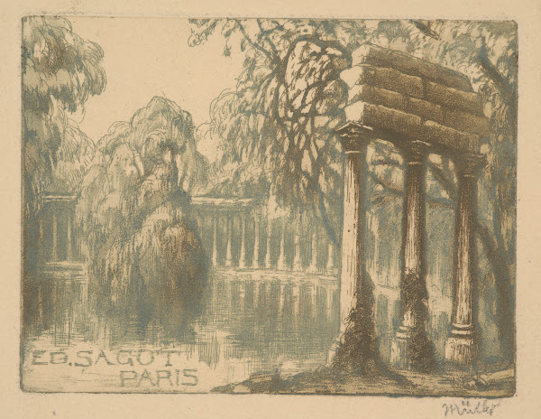 Advertisement for the graphic publisher Edmond Sagot  Parc Monceau in Paris 1900