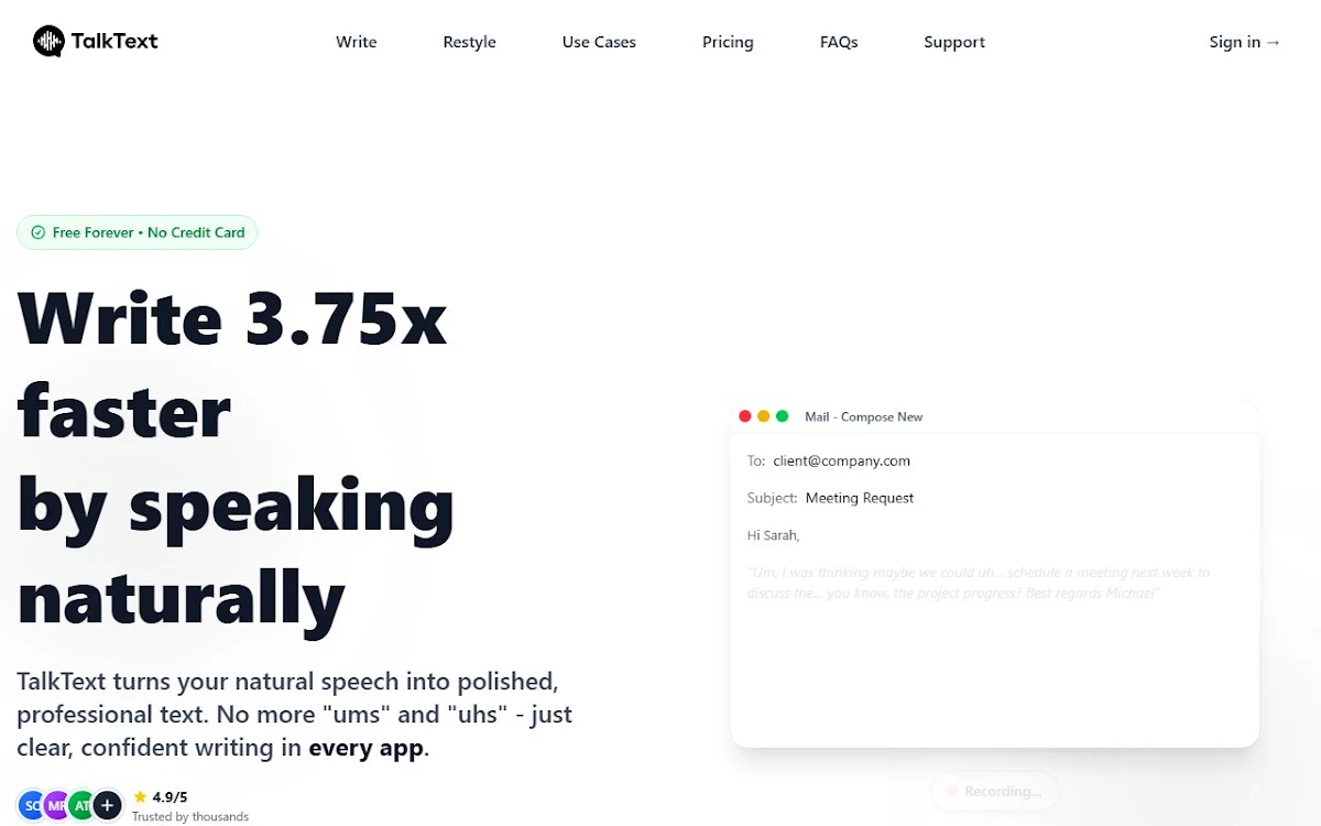 Captura de TalkText
