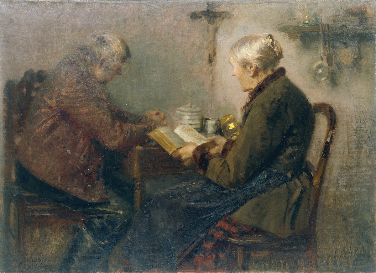 Old Farm Couple at Table