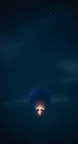 Hot Air Balloon Midnight Starry Sky