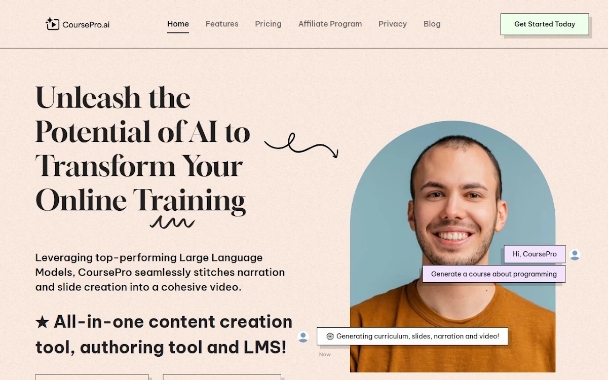 Captura de CoursePro.ai
