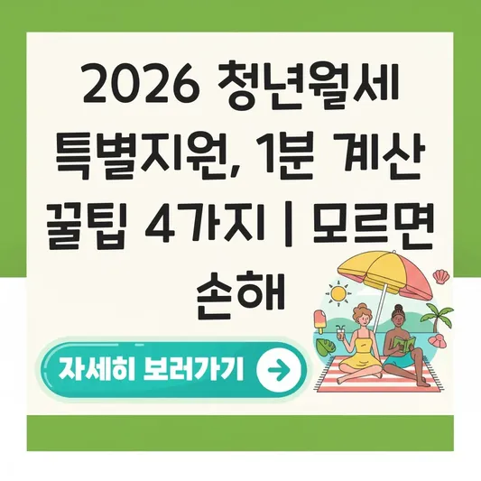 2026 청년월세 특별지원 소득·재산 계산기 활용 가이드 대표 이미지