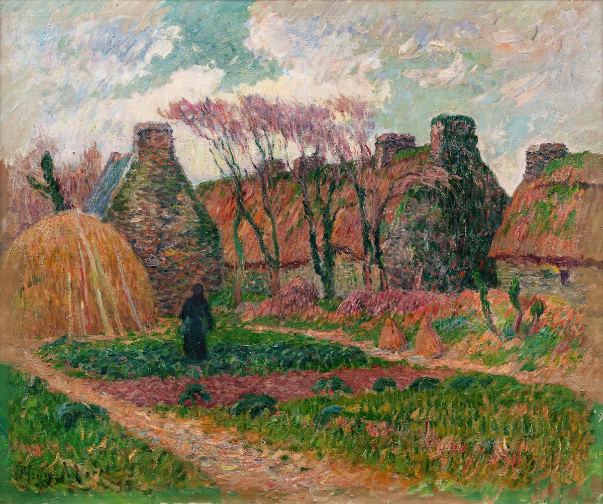Chaumières en Bretagne couleurs dautomne 1899