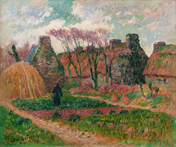 Chaumières en Bretagne couleurs dautomne 1899