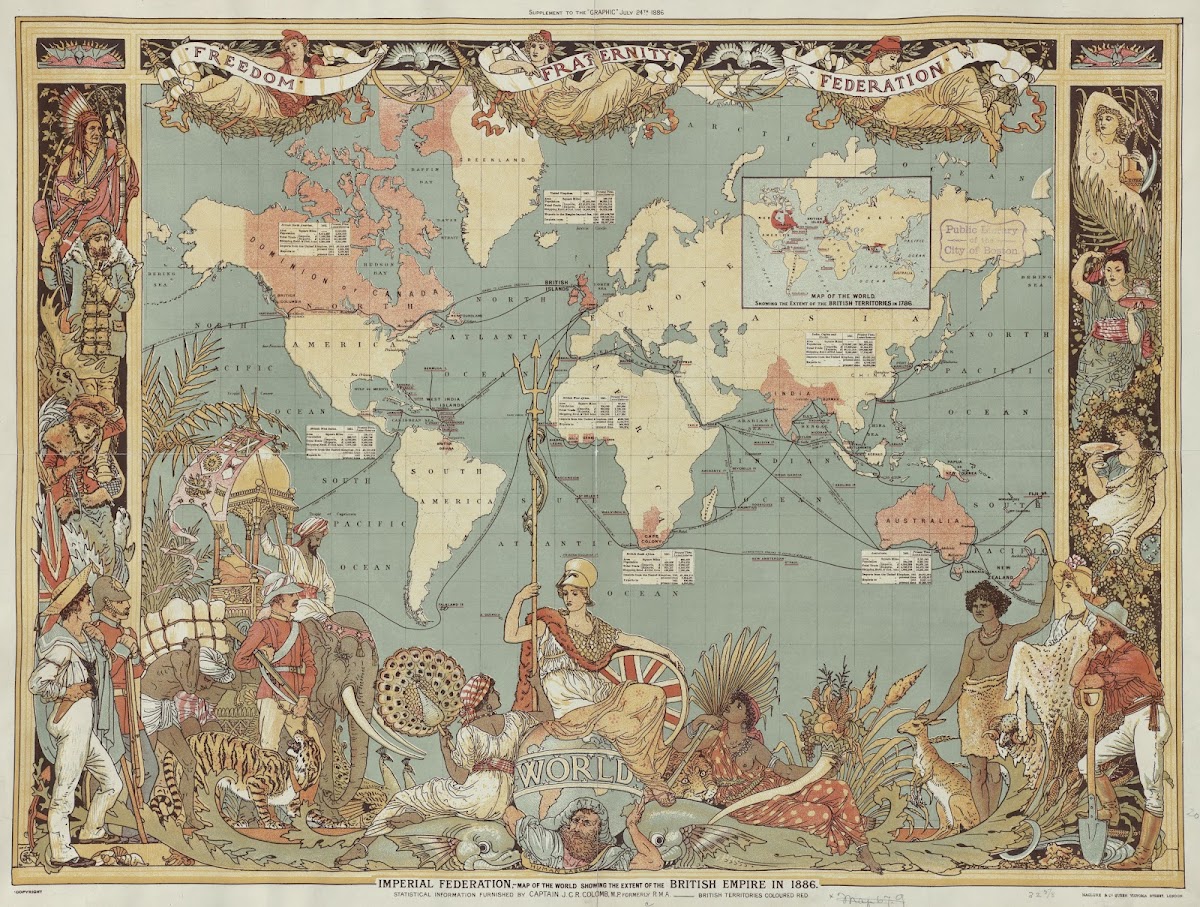 Imperial Federation Map of the World Showing the Extent of the British Empire in