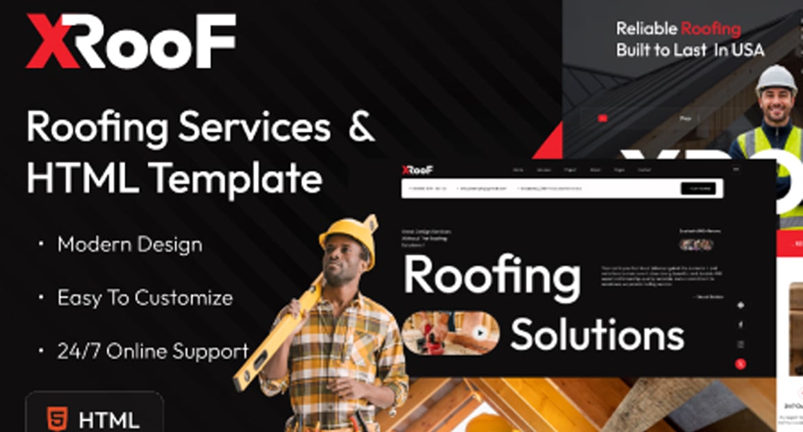 XRoof – Roofing Services HTML Template Free Download – Envato Elements