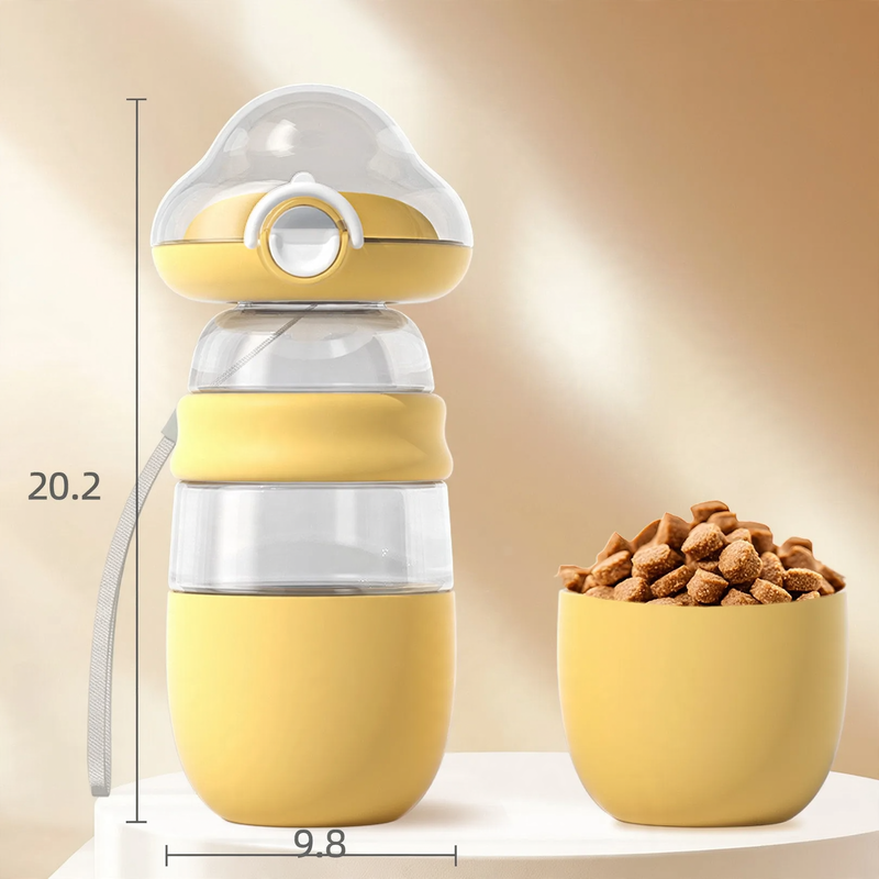 Portable water and food bowl combination for dogs and cats